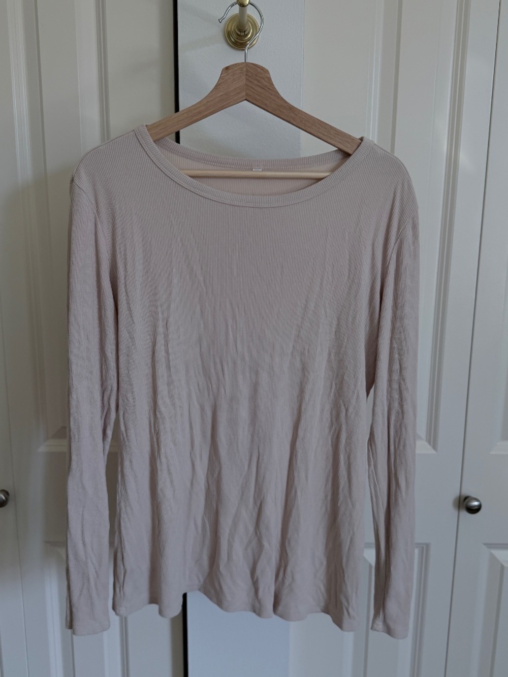 Unbranded Long Sleeve Ribbed Top - XXL, Cream
